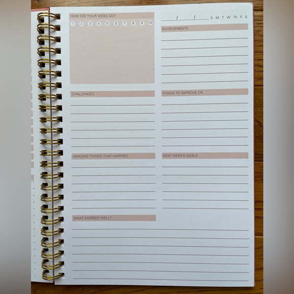 NEW Happy Week Pink Planner, Undated, Back to School, 6.5” x 8.5” - Picture 6 of 9